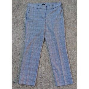 Ann Taylor Womens Brown Blue  Plaid Tweed Ankle Chino Pants Size 10 Straight Leg
